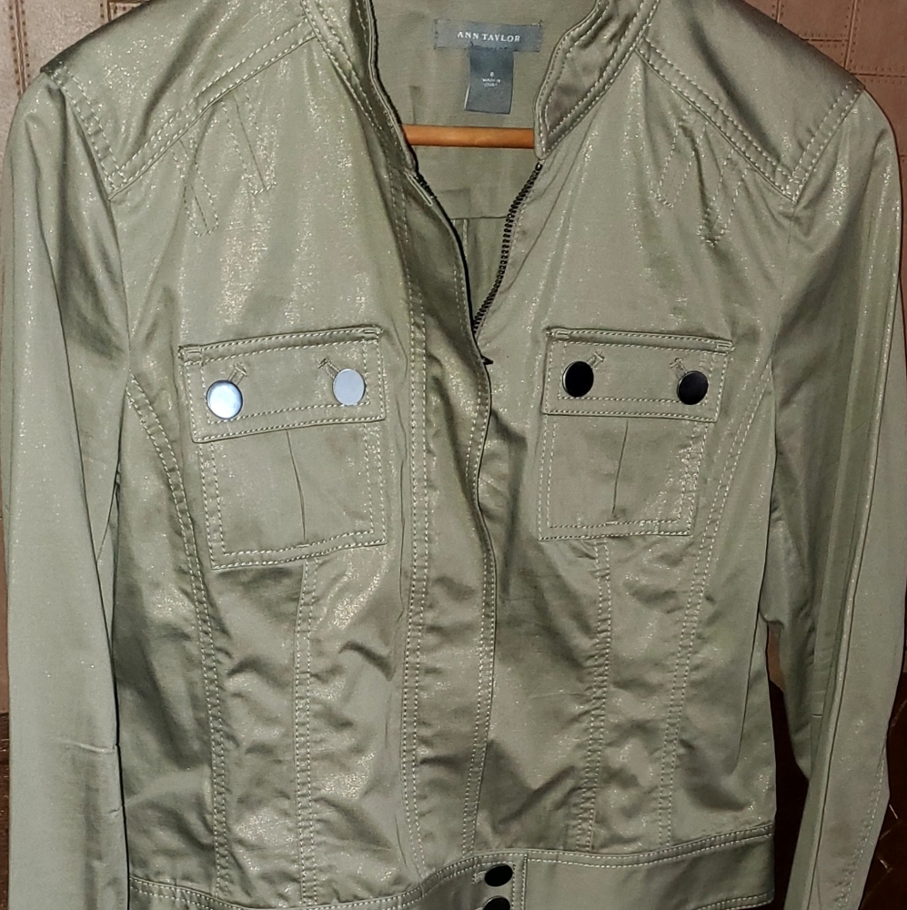 Ann Taylor, Size 8, Olive Green kind of looks gold with gold shimmer in fabric